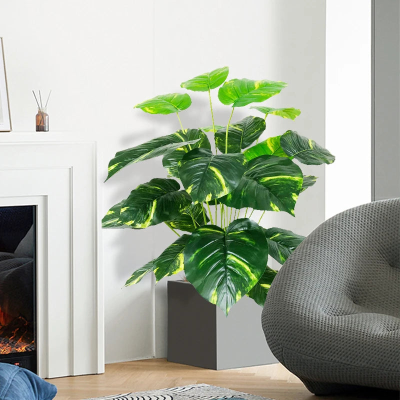 plantes artificielles grandes feuilles monstera pour décoration intérieure