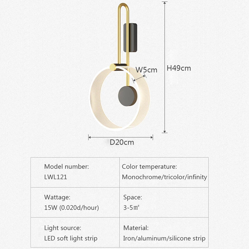 applique murale led design minimaliste nordique pour intérieur luxueux