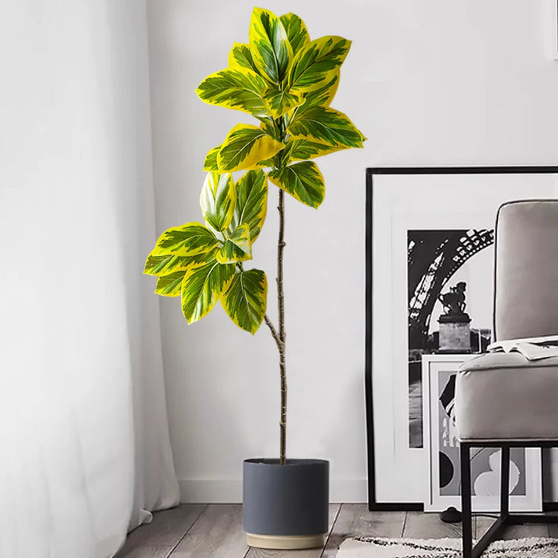 branche de banyan artificielle avec feuilles de magnolia pour décoration