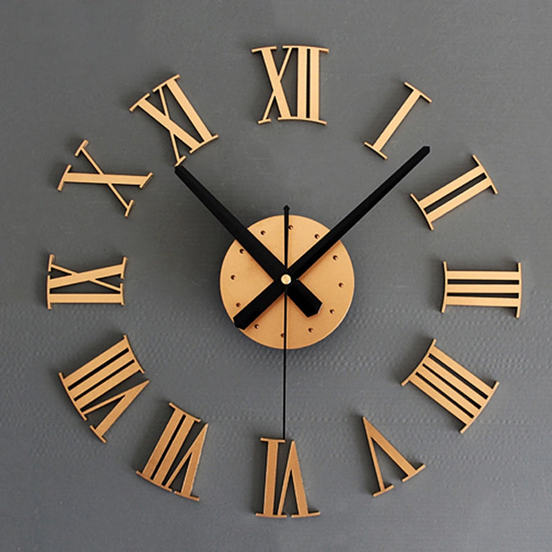 horloge murale 3D à chiffres romains à personnaliser décoration artistique