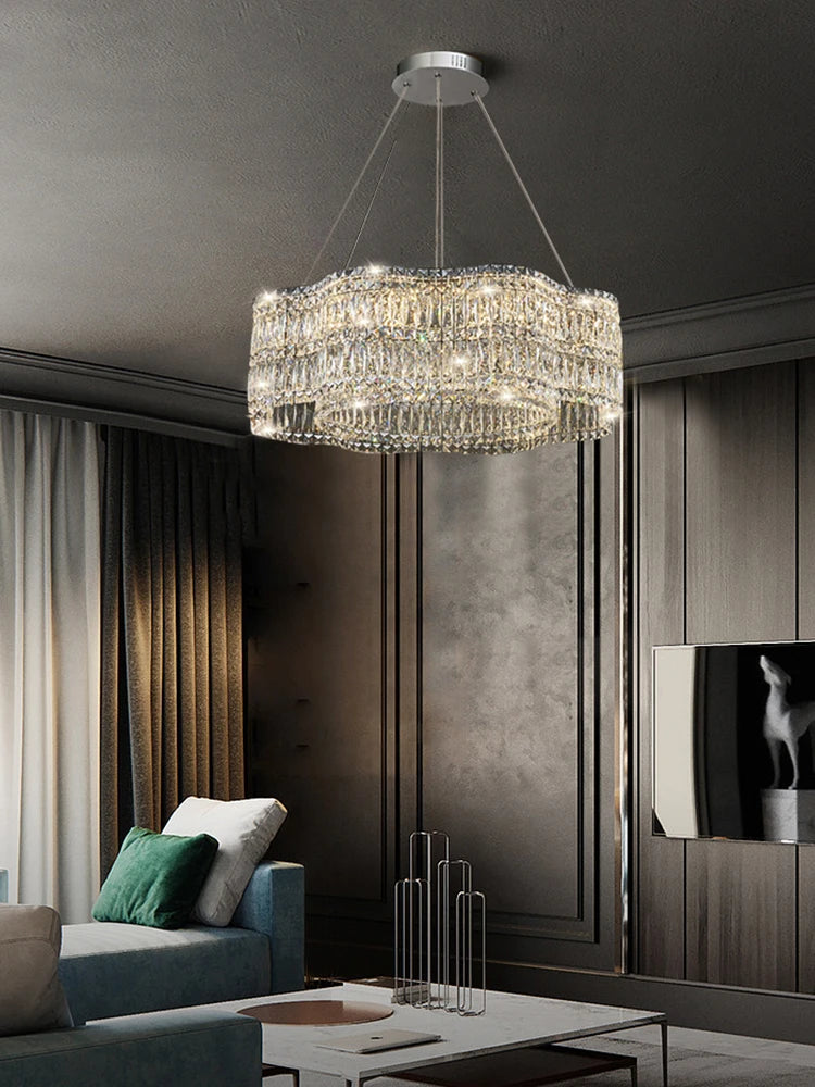 lustre en cristal moderne pour éclairage intérieur élégant