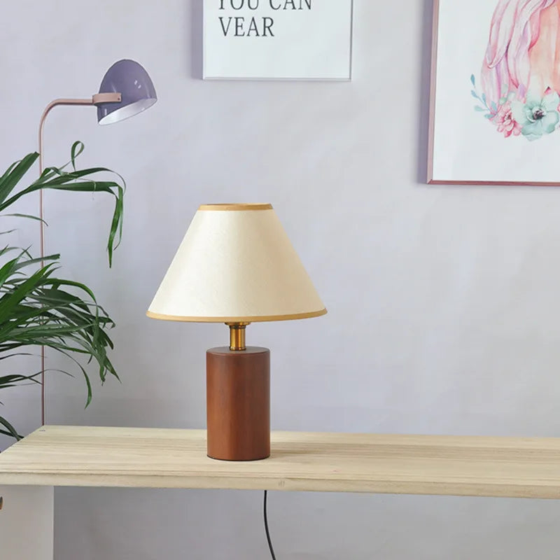 ZK50 rétro lampe de Table plissée décoration de bureau veilleuse étudiant chambre lit éclairage tête lampe en bois massif E27