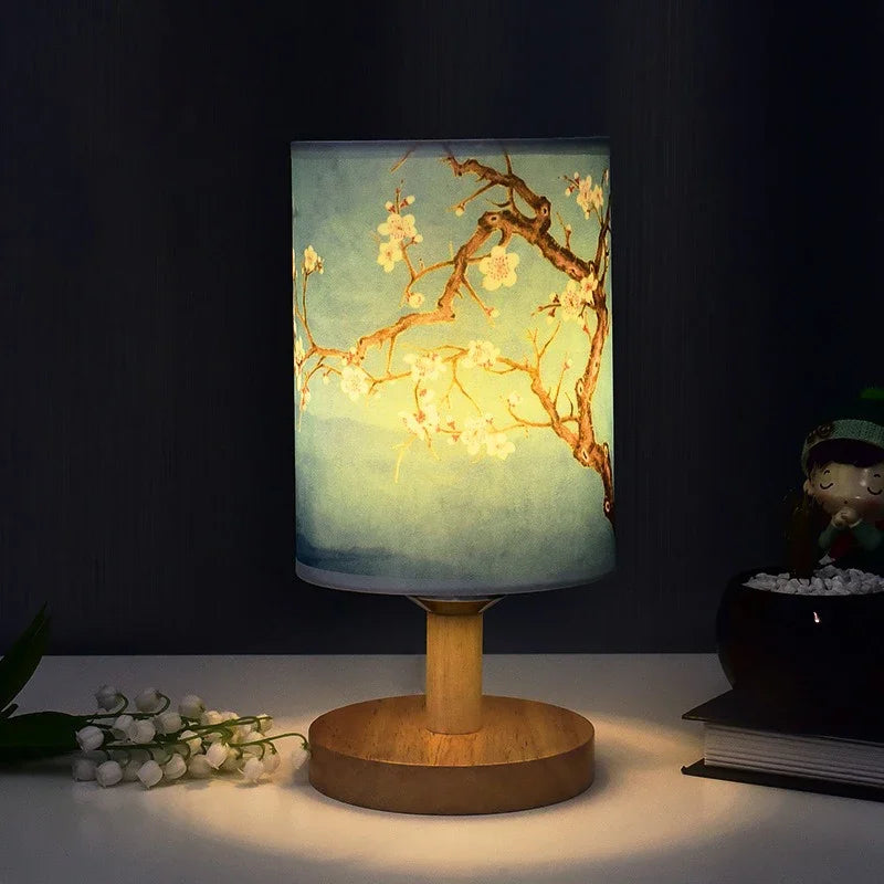 lampe de table led fleur de prunier design chinois pour ambiance douce