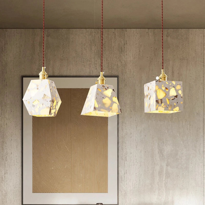 Industrial Style Concrete Pendant Light Fixture, Eco-friendly chandeliers are suitable for bedside, restaurant, café, etc