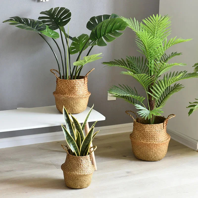 panier en osier pour rangement et décoration jardin