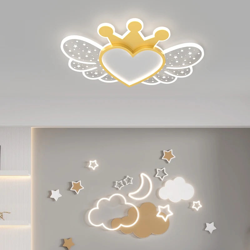 lustre led ultra lumineux moderne nordique avec décoration d'amour