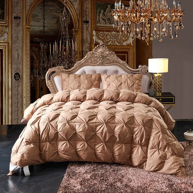 couette luxe en duvet d'oie pour hiver épaisse et confortable