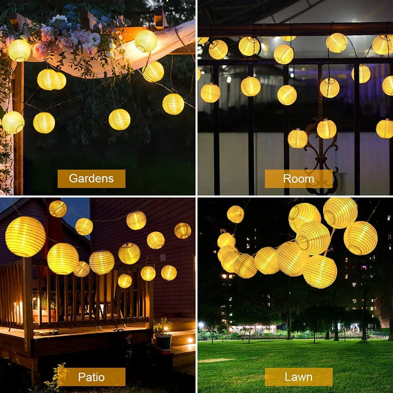 guirlande lumineuse solaire led pour décorations d'extérieur festive