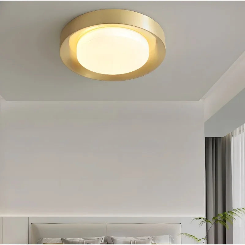 plafonnier led moderne en laiton décoration intérieure lumière design luxe