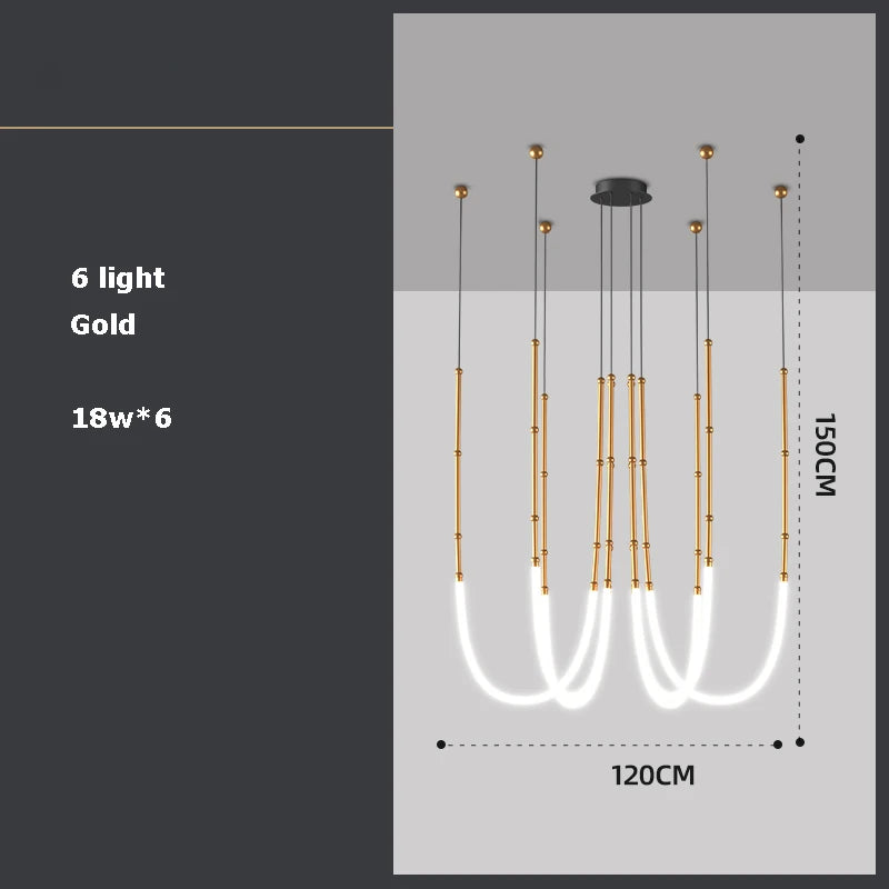 lustre art déco en métal noir avec éclairage led