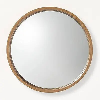 miroir mural rond moderne en magnolia rustique naturel