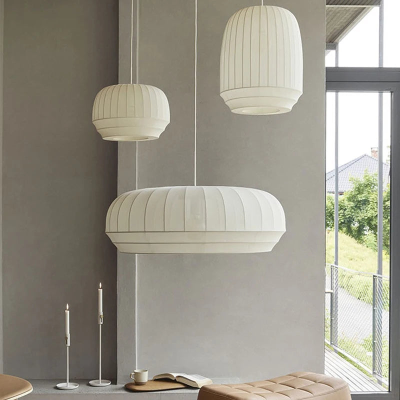 lustres minimalistes en tissu extensible nordique pour décoration maison