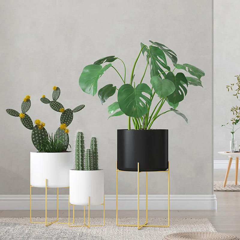 support de plantes lumineux en métal pour intérieur et extérieur