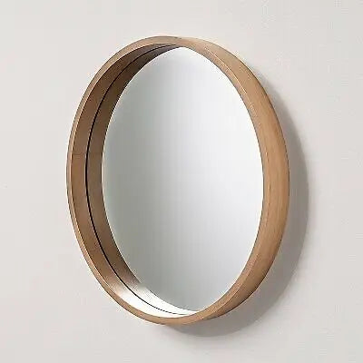 miroir mural rond moderne en magnolia rustique naturel