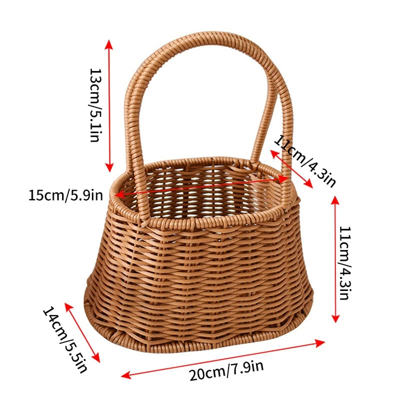 panier de rangement tissé à la main pour jardin et pique-nique