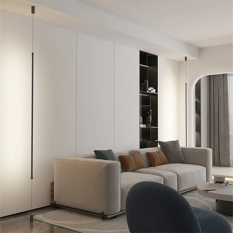 lampadaire suspendu minimaliste à led design moderne pour décoration intérieure