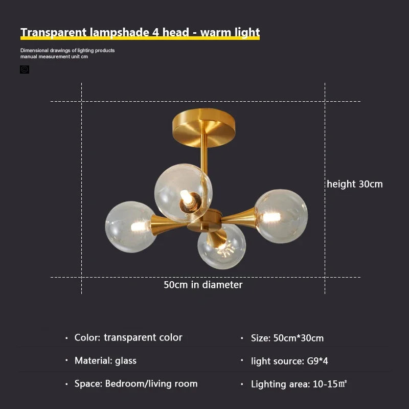 lustre nordique en verre blanc pour éclairage intérieur