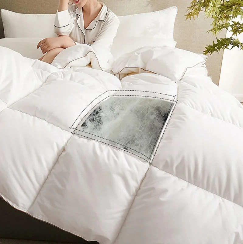 couette en duvet d'oie douce et chaude en coton