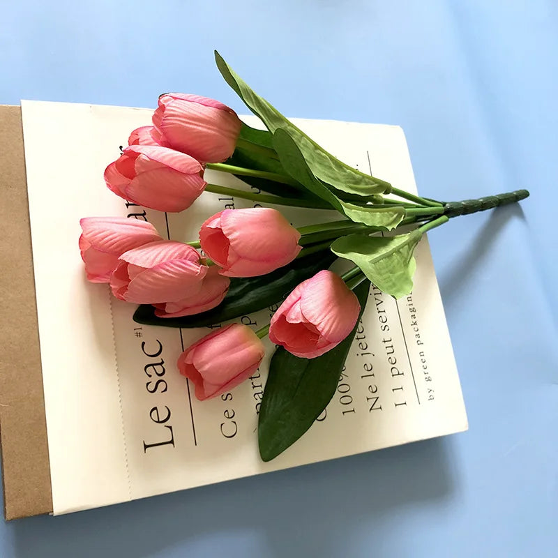 bouquet de tulipes artificielles pour mariage et décoration intérieure