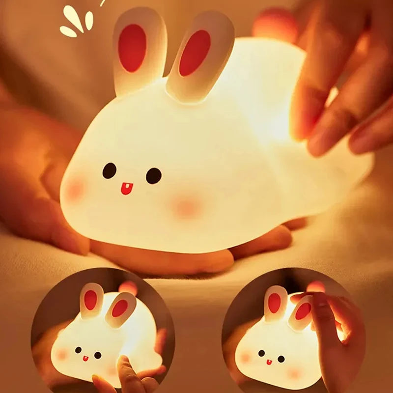 veilleuse led rechargeable usb en silicone animaux de bande dessinée