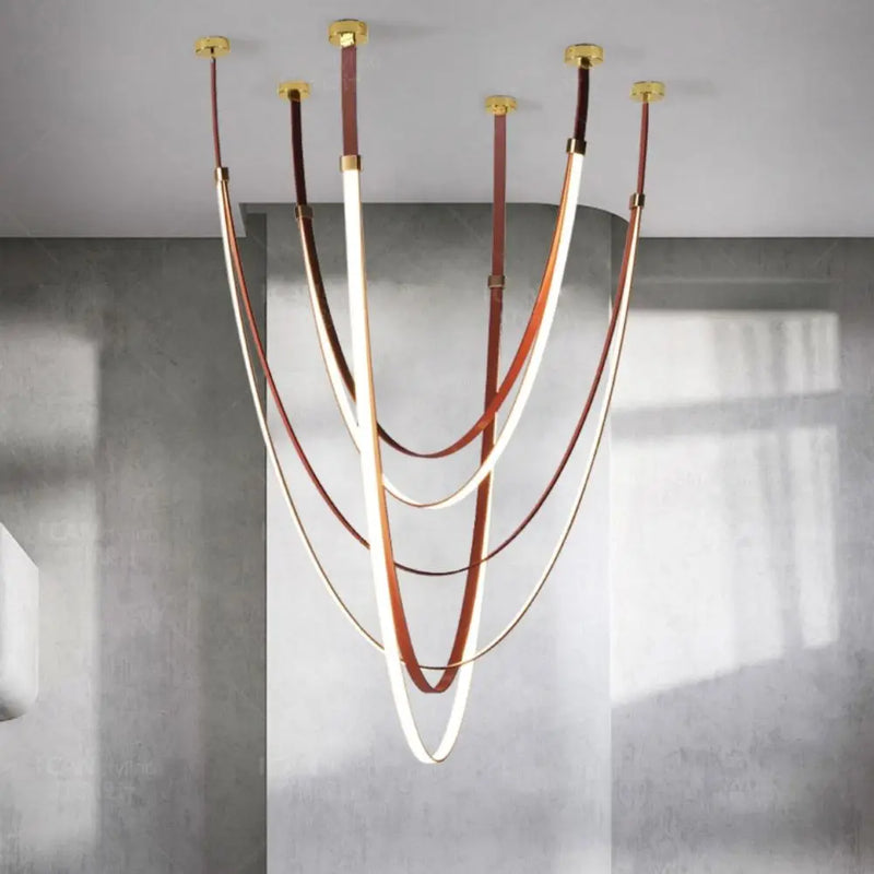 lustre post-moderne minimaliste créatif en bande pour intérieur contemporain