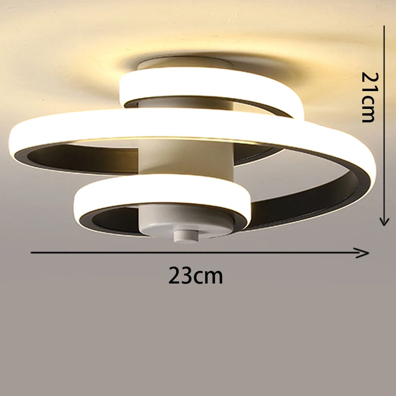 plafonnier led moderne en spirale pour un intérieur minimaliste