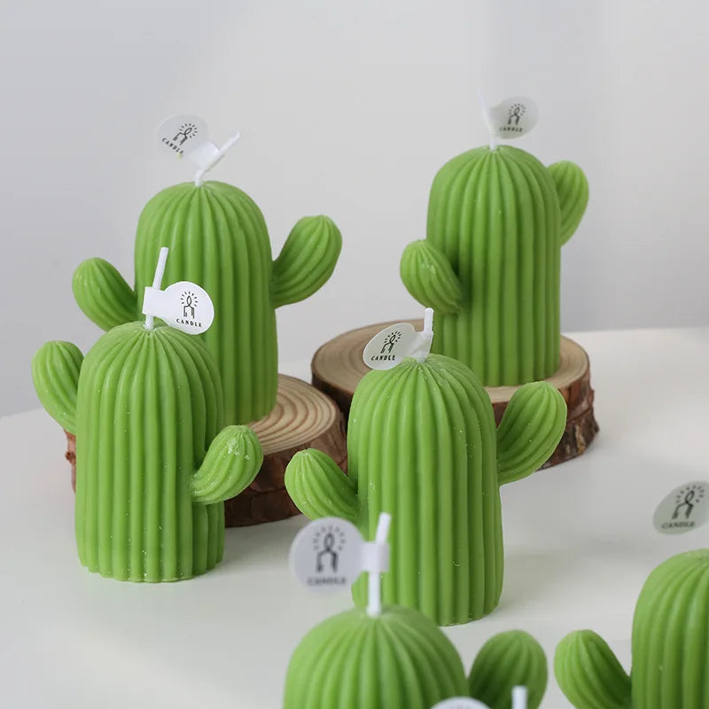 bougies parfumées cactus en cire de soja pour décoration et accessoires photo