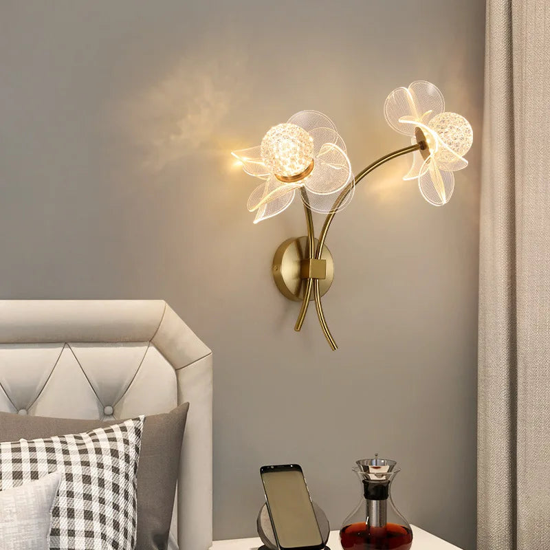 Modern Led personalized decoration lotus leaf garden wall lamp, bedside bedroom, living room, staircase, corridor, kitchen backg