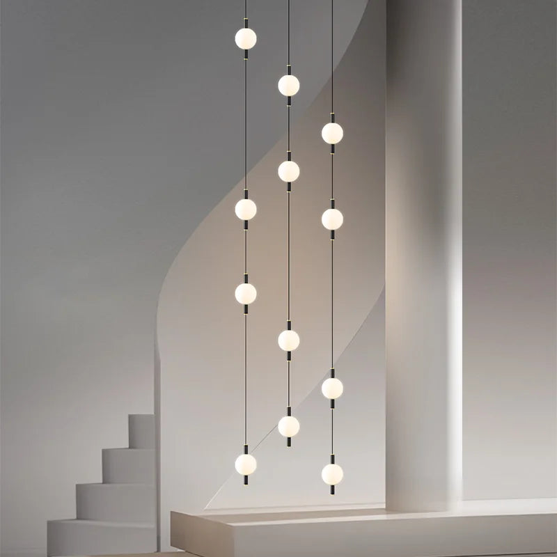 lustre design moderne villa nordique double escalier suspension