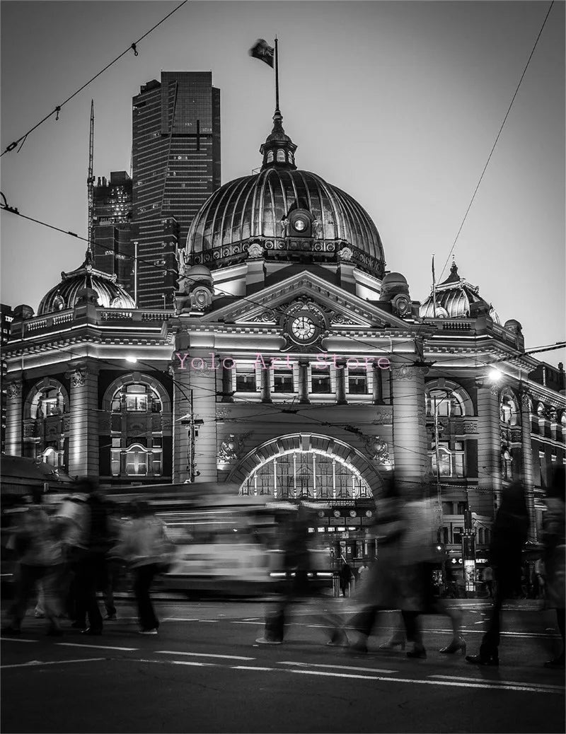 affiches modernes en noir et blanc de melbourne pour décoration murale