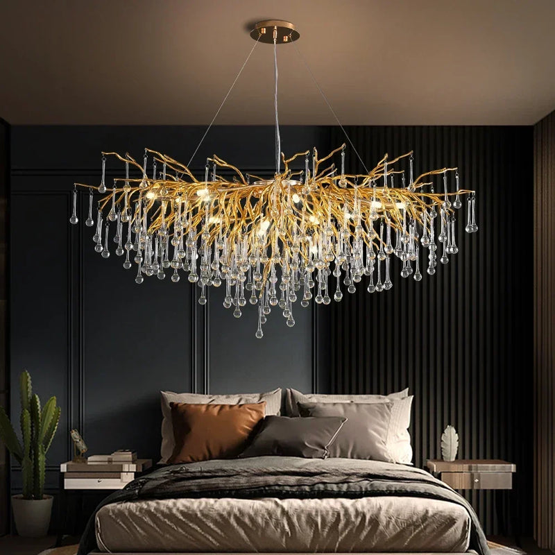 lustre moderne en cristal pour une décoration luxueuse