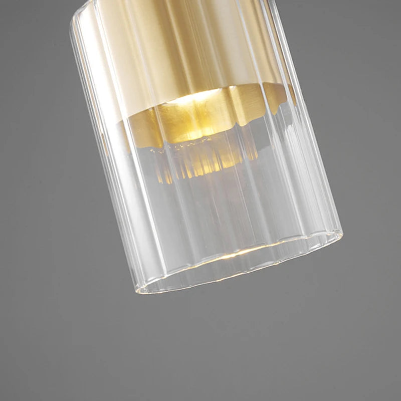 lustre moderne en laiton verre transparent fil réglable