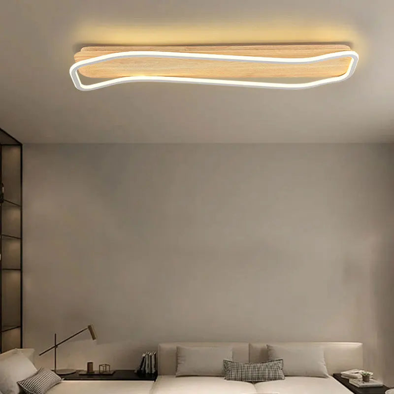 plafonnier led moderne en bois pour décoration intérieure