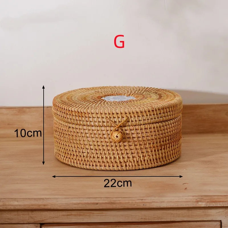 panier de rangement en rotin pour aliments et thé