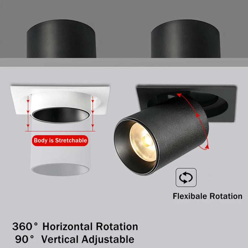 spot led encastré rotatif à intensité variable pour intérieur