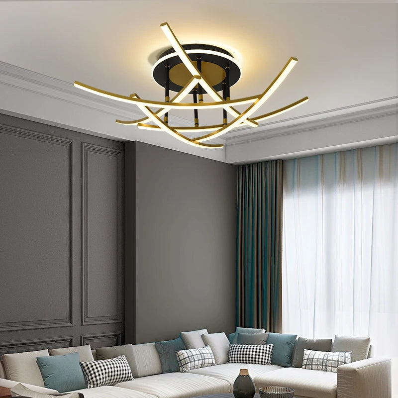 lustre led moderne minimaliste bande lumineuse nordique haut de gamme style italien