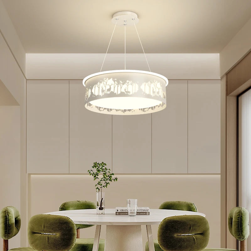 lustre led minimaliste rondin moderne romantique pour restaurant