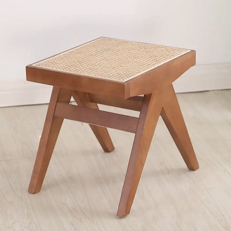 tabouret en rotin véritable style nordique pour changer de chaussures