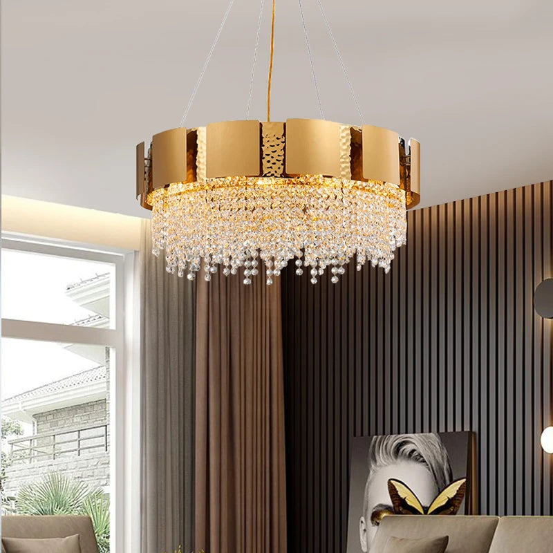 lustre rectangulaire moderne en cristal pour intérieur élégant