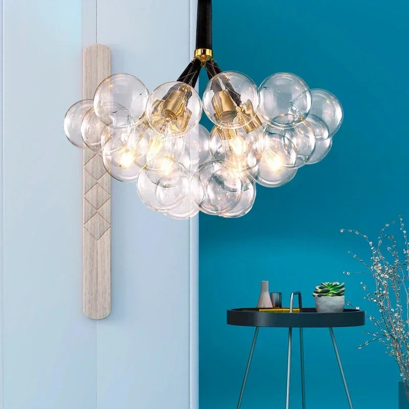 lustre moderne en verre lumineux pour décoration intérieure