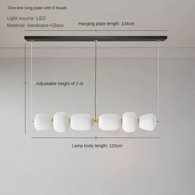 lustre led en verre design minimaliste japonais créatif et artistique