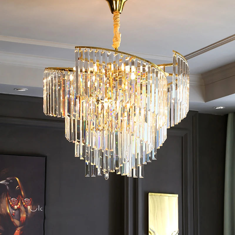 lustre en cristal design dimmable pour une ambiance élégante