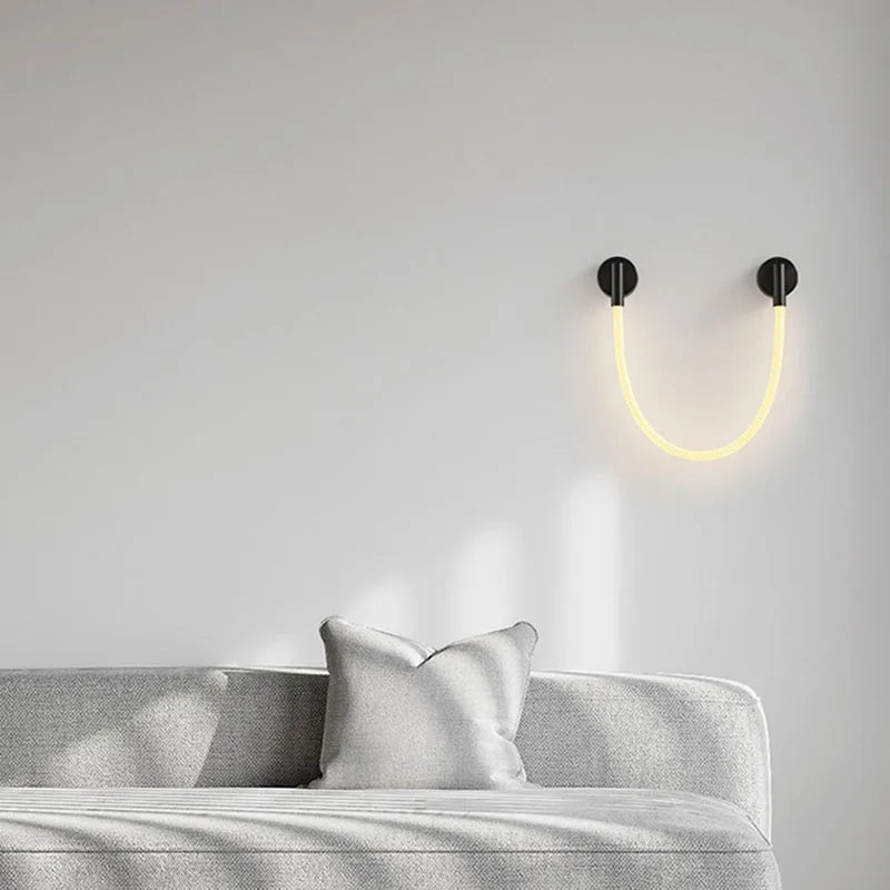 applique murale led en silicone et acier inoxydable pour intérieur