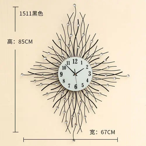 horloge murale à pendule design européen en métal unique