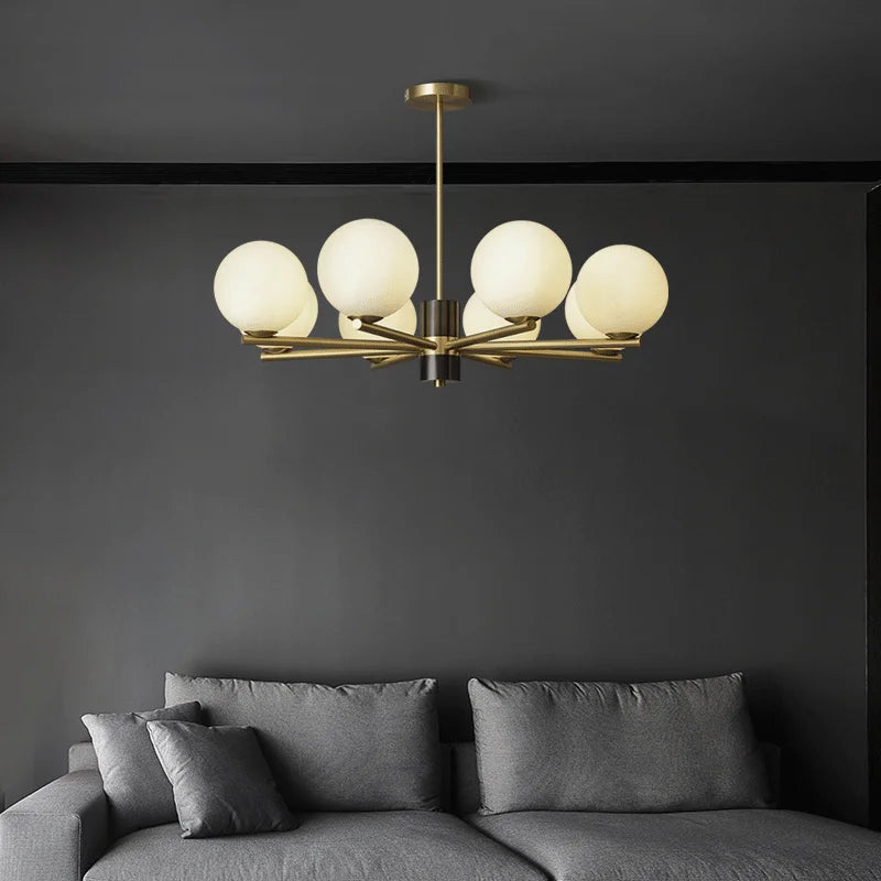 lustre design créatif minimaliste nordique en cuivre pour intérieur élégant