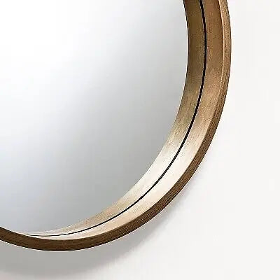 miroir mural rond moderne en magnolia rustique naturel