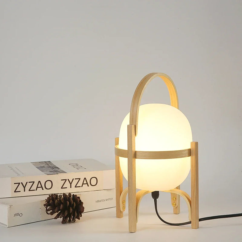 lampe de table moderne en bois simple led pour lecture