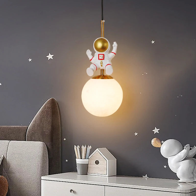 lustre nordique led astronaute pour chambre d'enfants