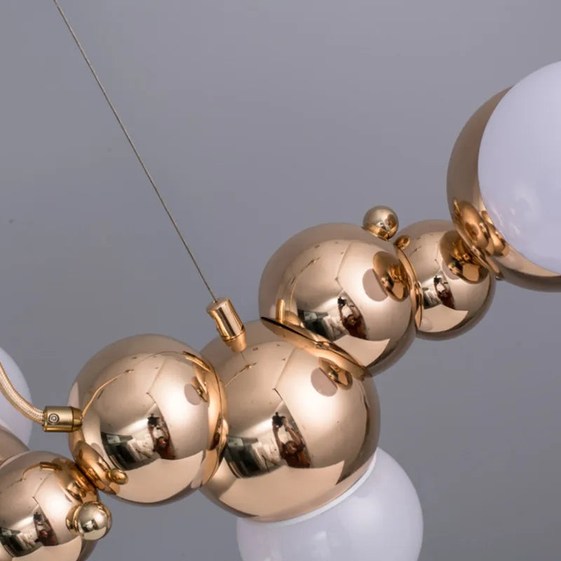 lustre moderne créatif en boule de bulles style nordique chromé