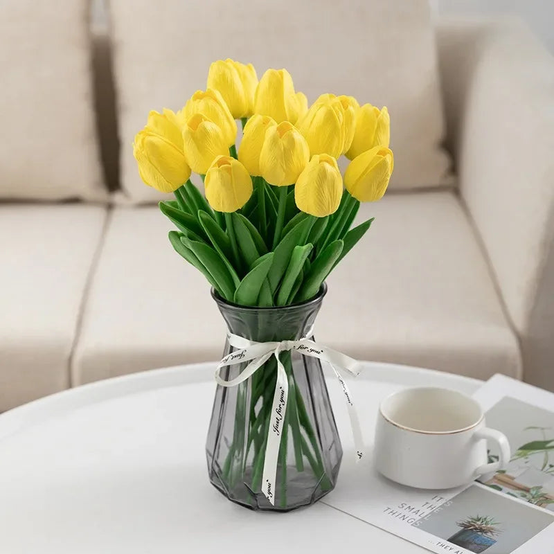 bouquet de tulipes artificielles luxe pour décoration intérieure et mariage